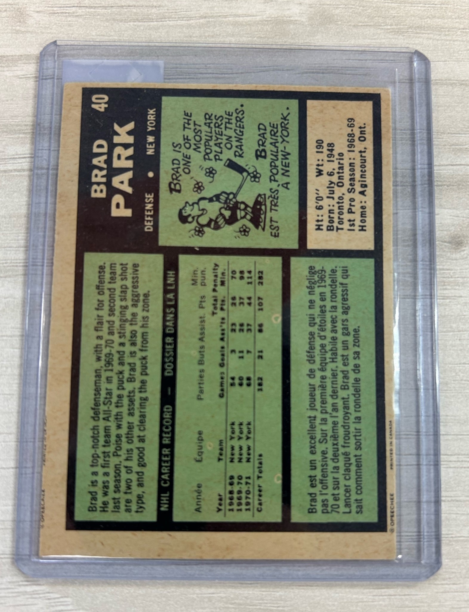 197172 OPC BRAD PARK CanCentral Sports Cards & Memorabilia