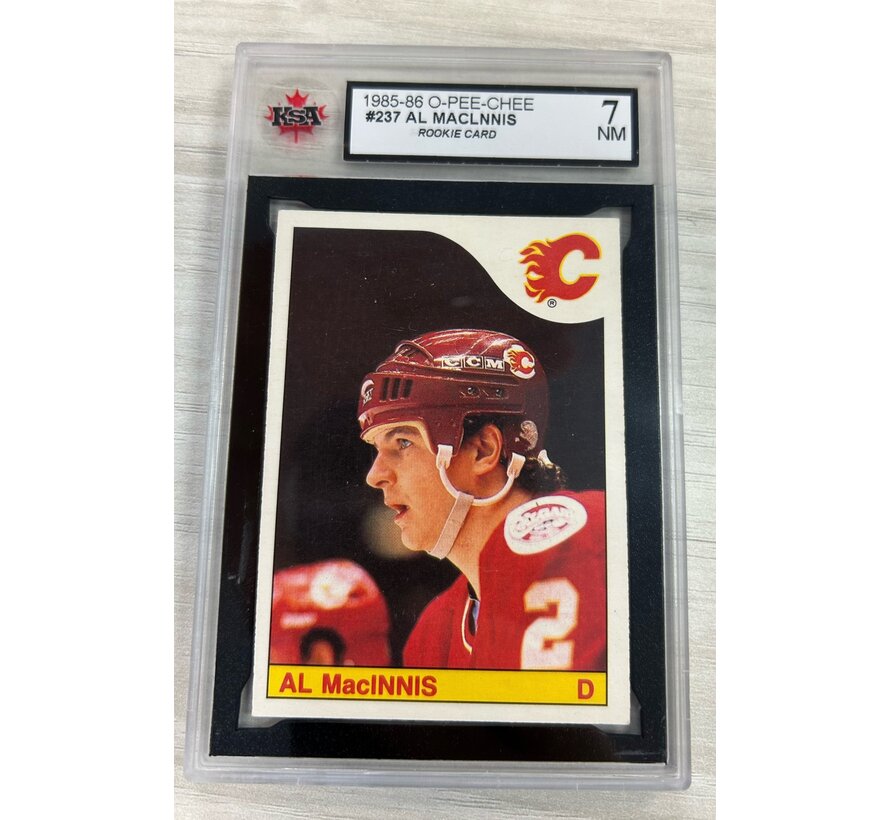 1985-86 OPC AL MACINNIS ROOKIE KSA GRADED 7