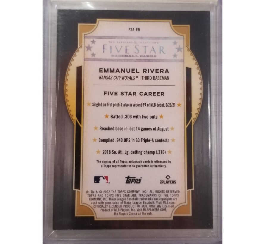 2022 TOPPS FIVE STAR EMMANUEL RIVERA