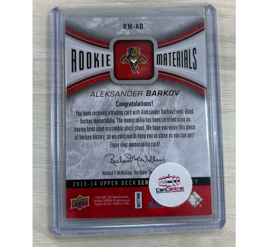 2013-14 UD SERIES 2 ALEXANDER BARKOV ROOKIE MATERIALS