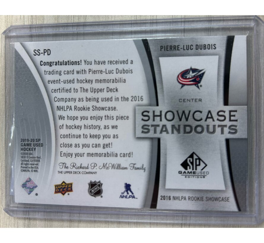 2019-20 SP GAME USED SHOWCASE STANDOUTS PIERRE-LUC DUBOIS