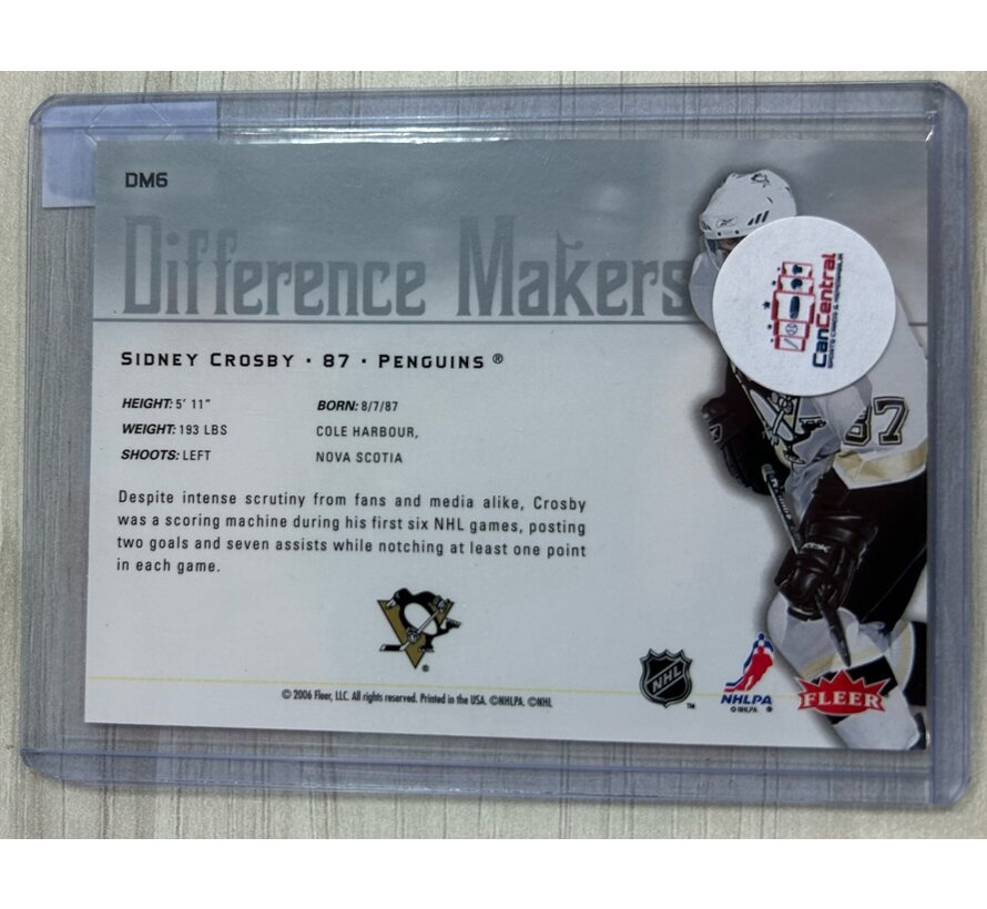 2006 FLEER ULTRA DIFFERENCE MAKERS SIDNEY CROSBY