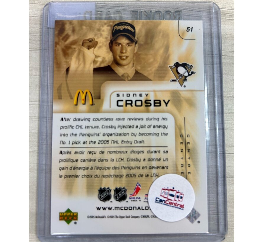 2005 MCDONALDS SIDNEY CROSBY ROOKIE *DAMAGED*