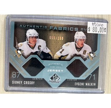 UPPER DECK 2007-08 SP GAME USED AUTHENTIC FABRICS DUOS CROSBY/MALKIN