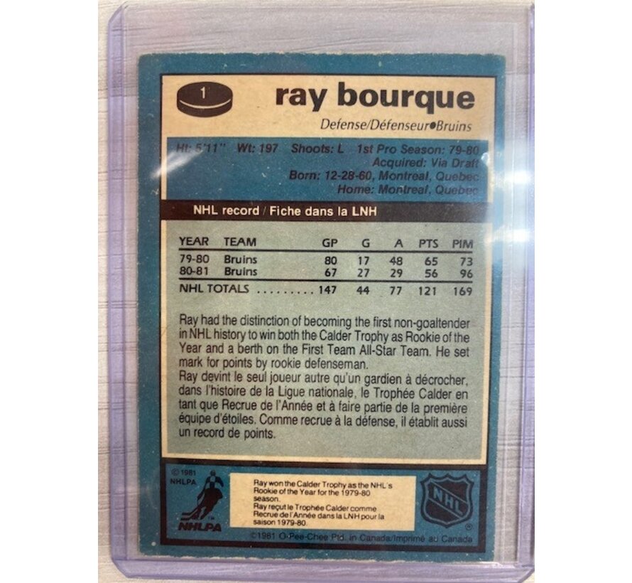 1981-82 O-PEE-CHEE RAY BOURQUE #1