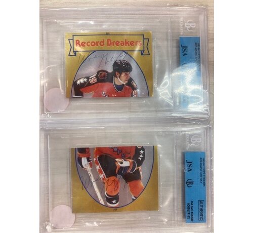 1983-84 TOPPS STICKERS #325 AND #326 WAYNE GRETZKY BGS AUTHENTIC AUTOGRAPHS