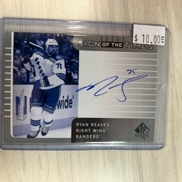 2021-2022 Ryan Reaves Sign Of The Times SP Authentic New York Rangers