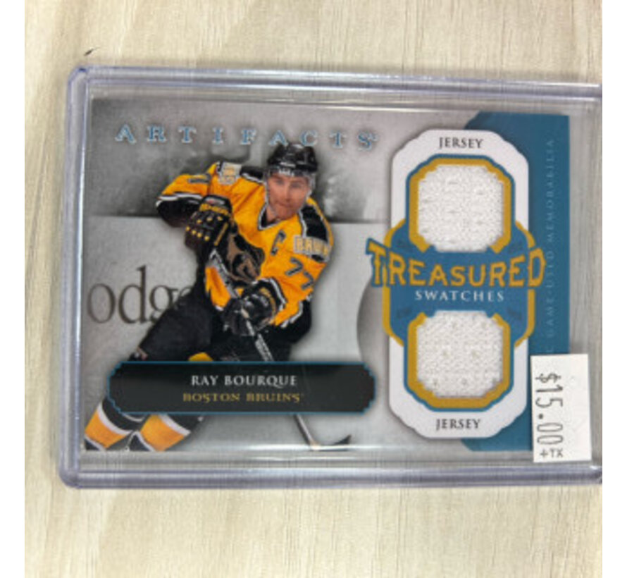 2013-14 ARTIFACTS TREASURED SWATCHES RAY BOURQUE DUAL JERSEY