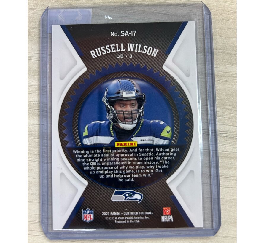 2021 PANINI CERTIFIED RUSSELL WILSON SEAL OF APPROVAL /25