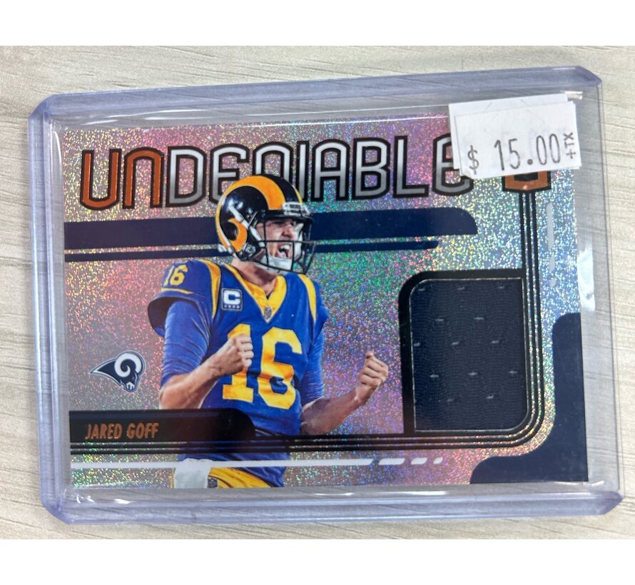 2019 PANINI UNPARALLELED  JARED GOFF UNDENIABLE JERSEY
