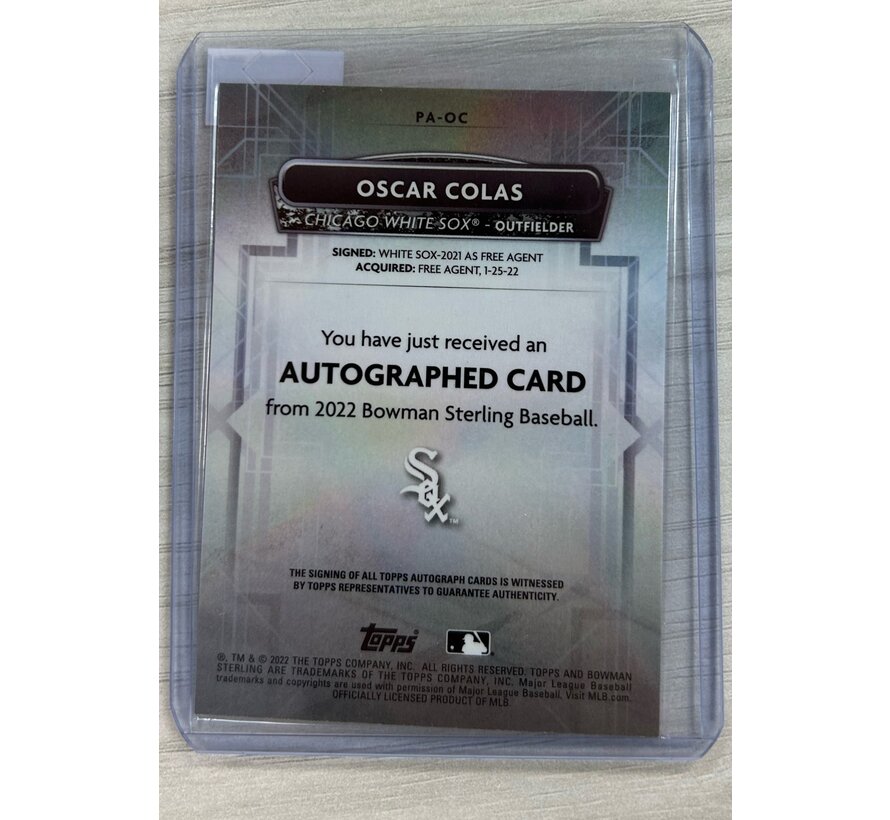 2022 BOWMAN STERLING OSCAR COLAS AUTOGRAPH