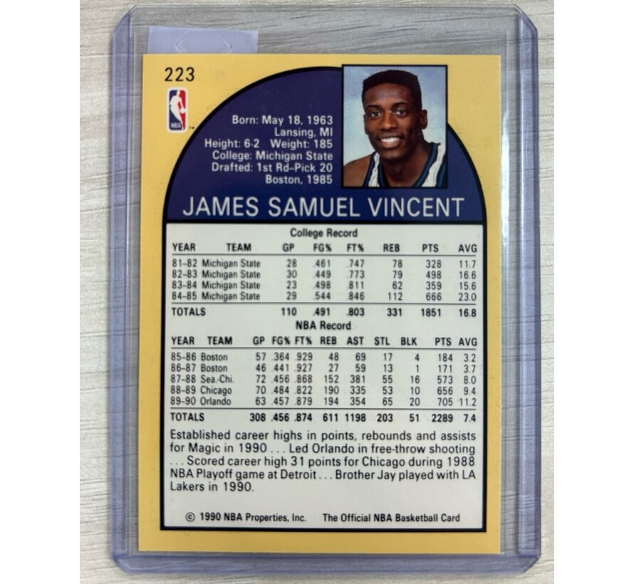1990 NBA HOOPS SAM VINCENT *JORDAN WEARING 12*