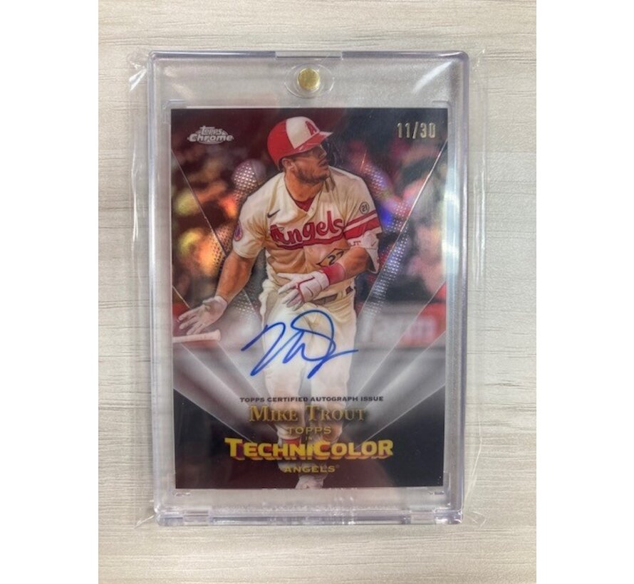 2023 TOPPS CHROME TOPPS IN TECHNICOLOR AUTO MIKE TROUT 11/30 #TTA-MT