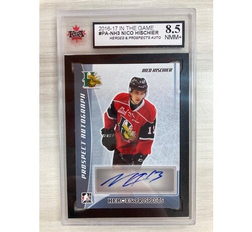 IN THE GAME 2016-17 IN THE GAME HEROES AND PROSPECTS AUTO NICO HISCHIER #PA-NH3 KSA 8.5