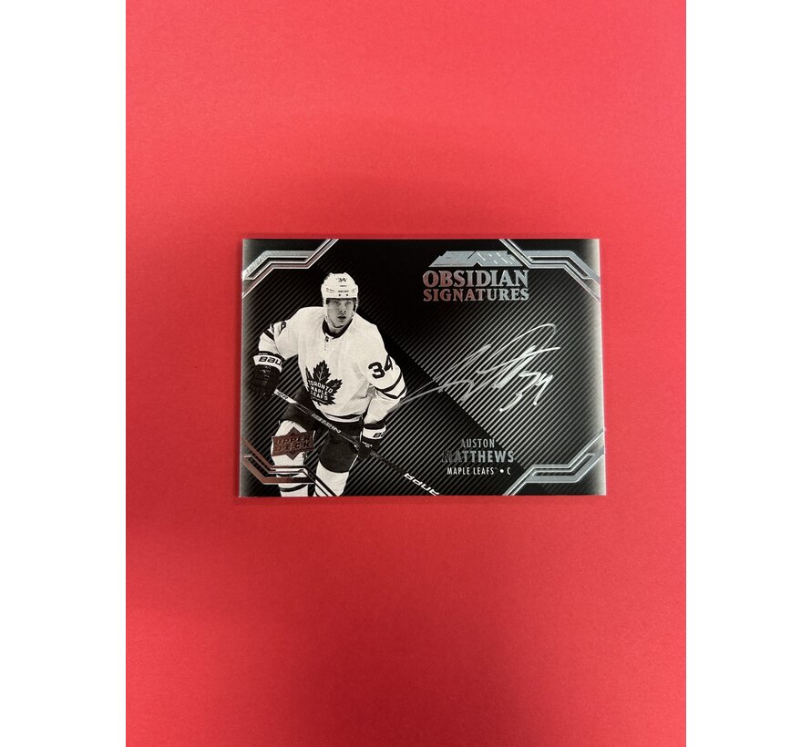 2016-17 UPPER DECK BLACK AUSTON MATTHEWS OBSIDIAN SIGNATURES ROOKIE AUTO