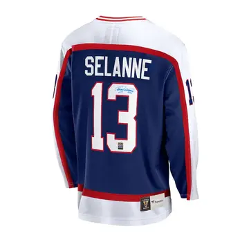 FANATICS TEEMU SELANNE VINTAGE HOCKEY SIGNED JERSEY PASTIME SPORTS COA