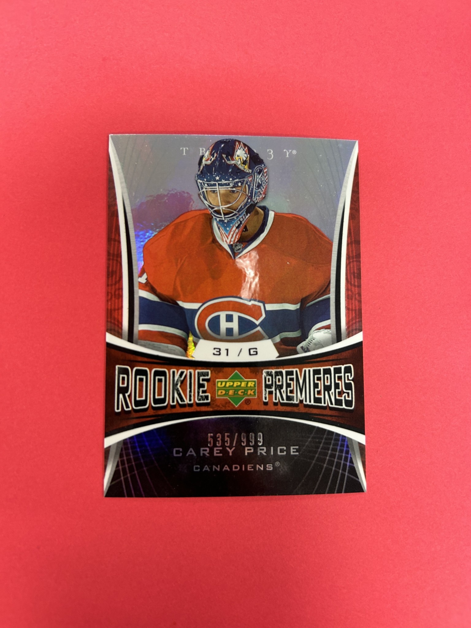 200708 UPPER DECK TRILOGY CAREY PRICE ROOKIE PREMIERES /999