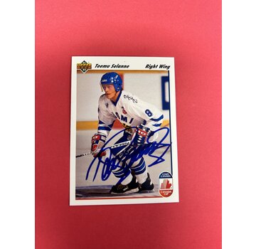 UPPER DECK 1991-92 TEEMU SELANNE SIGNED ROOKIE CARD PASTIME SPORTS COA #21