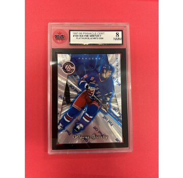 PANINI 1997-98 PINNACLE CERT. #100 WAYNE GRETZKY PLATINUM BLUE KSA 8