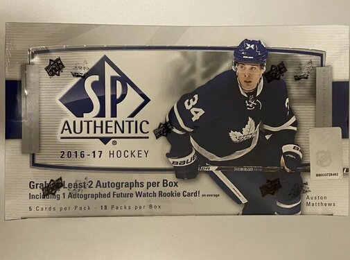 UPPER DECK 2016-17 UPPER DECK SP AUTHENTIC HOCKEY HOBBY BOX