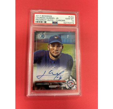 BOWMAN 2017 BOWMAN BASEBALL LOURDES GURRIEL JR 1ST BOWMAN CHROME AUTOGRAPH PSA GRADED 10