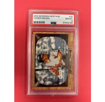 BOWMAN 2004 BOWMAN HERITAGE YADIER MOLINA PSA GRADED 8