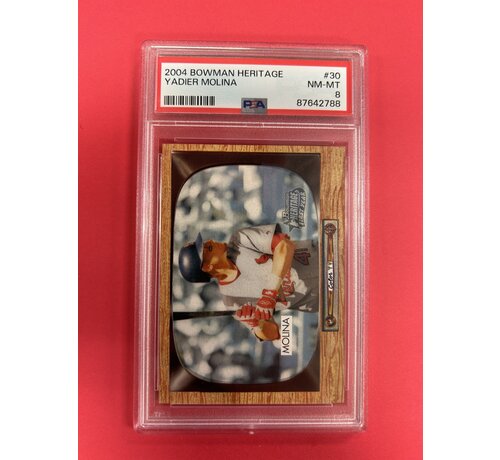 BOWMAN 2004 BOWMAN HERITAGE YADIER MOLINA PSA GRADED 8