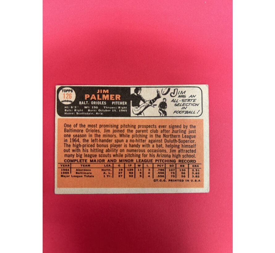 1966  TOPPS JIM PALMER