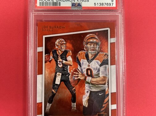 PANINI 2020 PANINI DONRUSS JOE BURROW ROOKIE GRIDIRON KINGS PSA GRADED 9