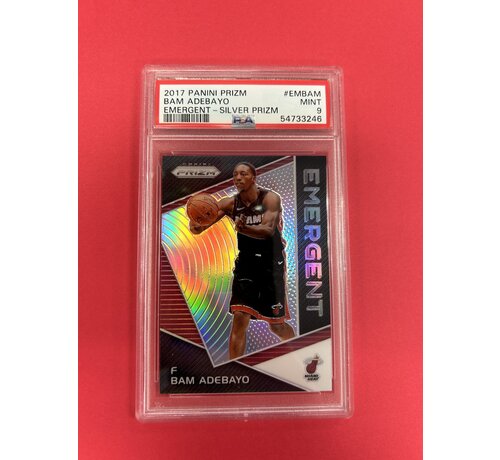 PANINI 2017 PANINI PRIZM BAM ADEBAYO EMERGENT SILVER PRIZM PSA GRADED 9