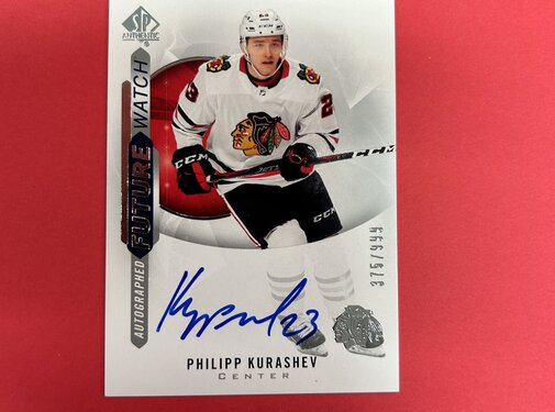 UPPER DECK 2020-21 SP AUTHENTIC PHILIPP KURASHEV FUTURE WATCH AUTOGRAPH /999