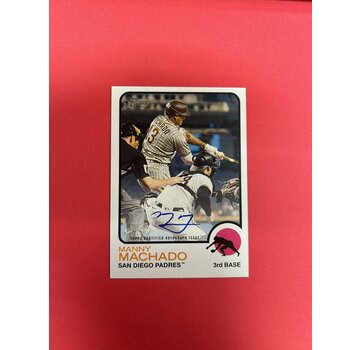 TOPPS 2022 TOPPS HERITAGE MANNY MACHADO BLUE INK AUTOGRAPH