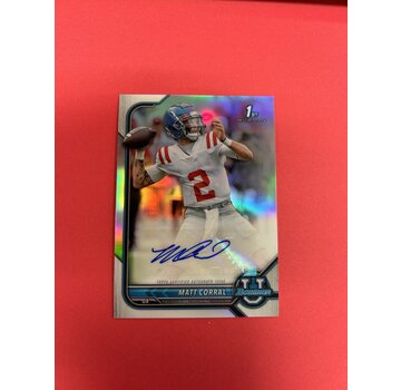 BOWMAN 2022 BOWMAN CHROME MATT CORRALL 1ST BOWMAN AUTOGRAPH REFRACTOR