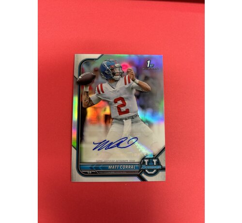 BOWMAN 2022 BOWMAN CHROME MATT CORRALL 1ST BOWMAN AUTOGRAPH REFRACTOR