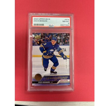 UPPER DECK 2023-24 UPPER DECK SERIES 2 ZACH BENSON YOUNG GUNS EXCLUSIVES PSA GRADED 8