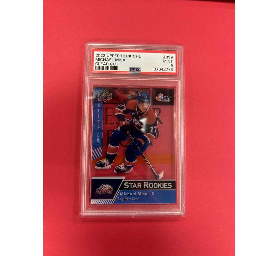 2022-23 UPPER DECK CHL MICHAEL MISA CLEAR CUT ROOKIES PSA GRADED 9