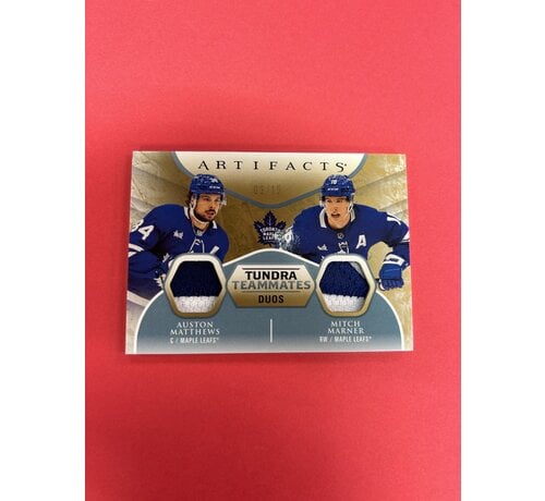 UPPER DECK 2023-24 UPPER DECK ARTIFACTS TUNDRA TEAMATES DUOS AUSTON MATTHEWS MITCH MARNER DUAL PATCH /15