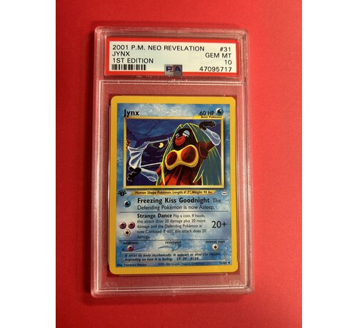 NINTENDO 2001 POKEMON NEO REVELATION JYNX 1ST EDITION PSA GRADED 10