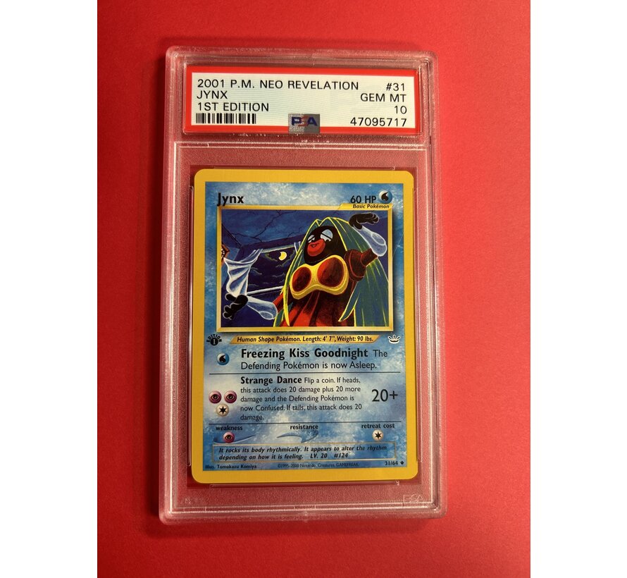 2001 POKEMON NEO REVELATION JYNX 1ST EDITION PSA GRADED 10