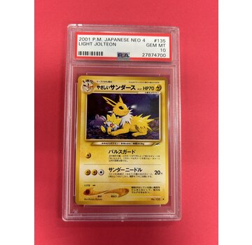 NINTENDO 2001 POKEMON JAPANESE NEO 4 LIGHT JOLTEON PSA GRADED 10