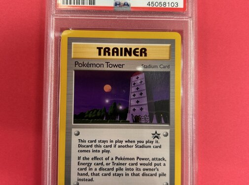 NINTENDO 2002 POKEMON LEAGUE POKEMON TOWER BLACK STAR PROMO PSA GRADED 10