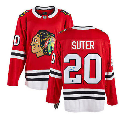 ADIDAS GARY SUTER BLACKHAWKS SIGNED JERSEY AJ SPORTS COA