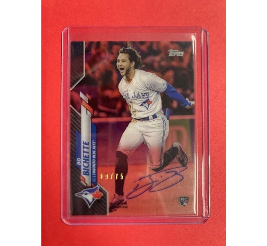 2020 TOPPS CLEARLY AUTHENTIC BO BICHETTE BLACK AUTO 19/75 #CCA-BO