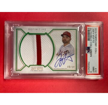 TOPPS 2019 DEFINITIVE COLLECTION GREEN AUTO RELIC JOEY VOTTO 05/10 #ARC-JV PSA 9