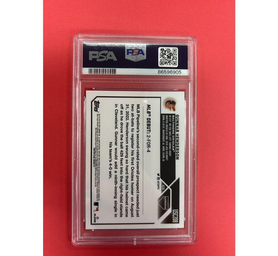 2023-24 TOPPS CHROME UPDATE GUNNAR HENDERSON NEGATIVE PSA GRADED 10