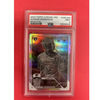 TOPPS 2023-24 TOPPS CHROME UPDATE GUNNAR HENDERSON NEGATIVE PSA GRADED 10