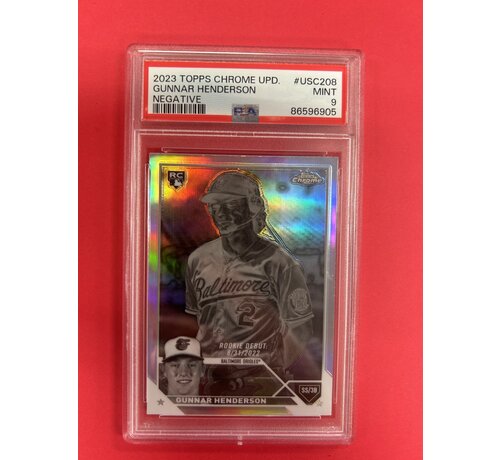 TOPPS 2023-24 TOPPS CHROME UPDATE GUNNAR HENDERSON NEGATIVE PSA GRADED 10