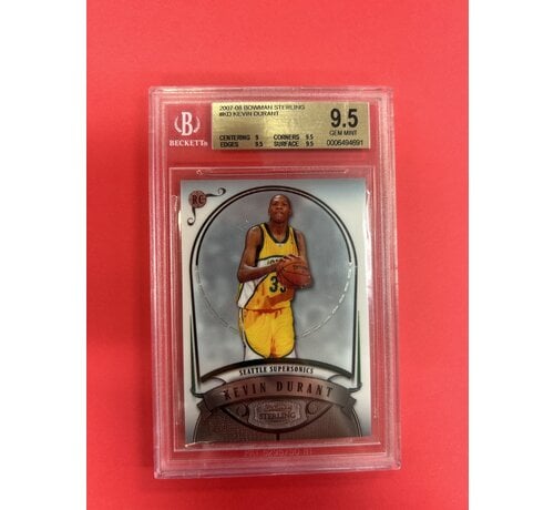 BOWMAN 2007-08 BOWMAN STERLING KEVIN DURANT ROOKIE BGS GRADED 9.5