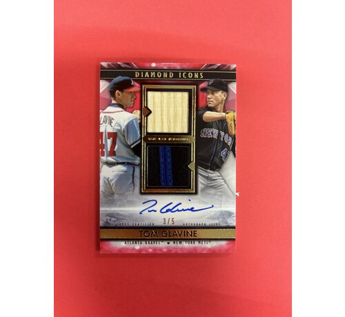 TOPPS 2019 TOPPS DIAMOND ICONS TOM GLAVINE BAT PATCH AUTO /5