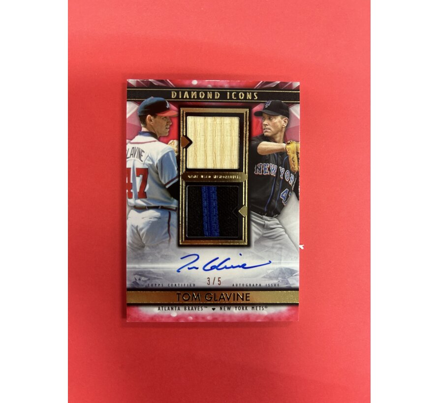 2019 TOPPS DIAMOND ICONS TOM GLAVINE BAT PATCH AUTO /5